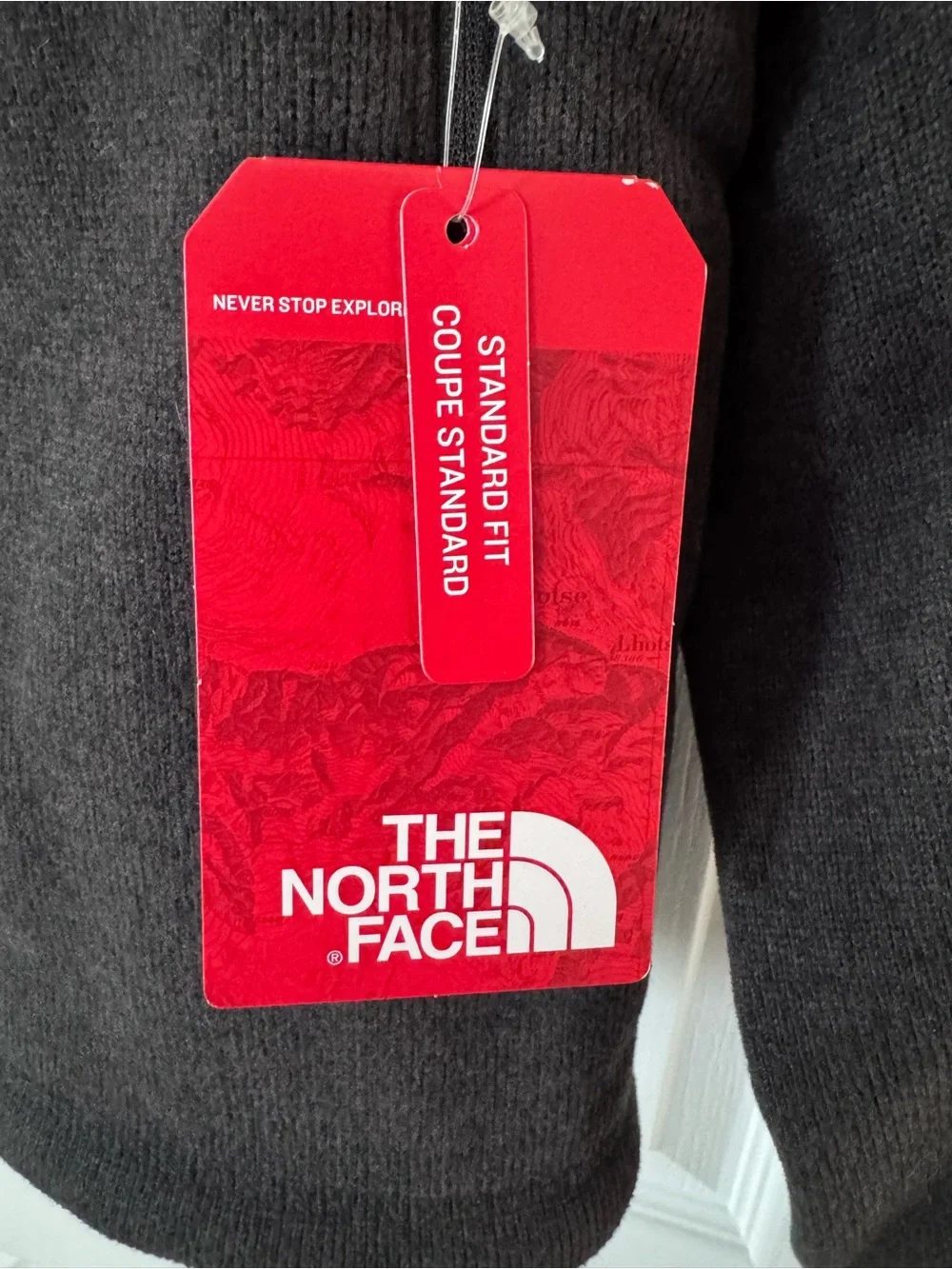 NWT The North Face Sweater Fleece Jacket XL Black Heather Full Zip Corporate